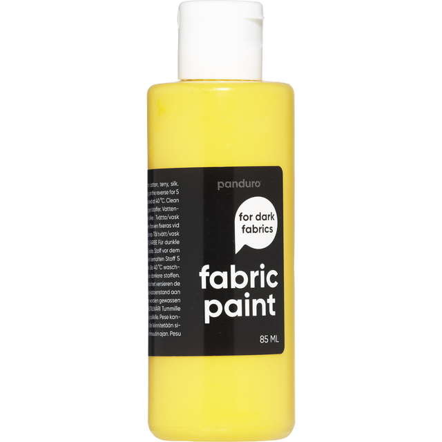 Billede af Panduro Fabric Paint 85 ml – gul, dækkende tekstilfarve til mørkt stof