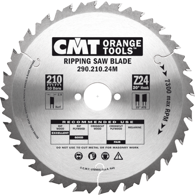 Billede af Cmt Rundsavsklinge 210×2,8x30mm 24 tænder