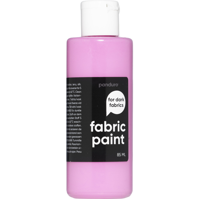 Billede af Panduro Fabric Paint 85 ml – rosa, dækkende tekstilfarve til mørkt stof