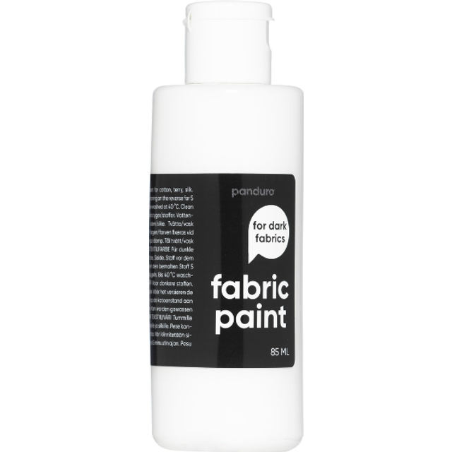 Billede af Panduro Fabric Paint 85 ml – hvid, dækkende tekstilfarve til mørkt stof